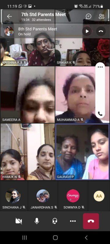 Virtual PTM, June 2021 at VET School JP Nagar